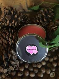 Cranberry Chutney, Hand Made, Poured, 100% Soy, All Natural, Candle in Metal Tin With Matching Lid - thumbnail 1