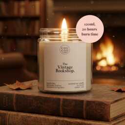 Vintage Bookshop Scented Candle, Bookish Gifts, Handmade Soy Wax - thumbnail 3