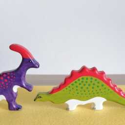 Wooden Dinosaurs Toy Set Handmade Beechwood Montessori Toys - thumbnail 3