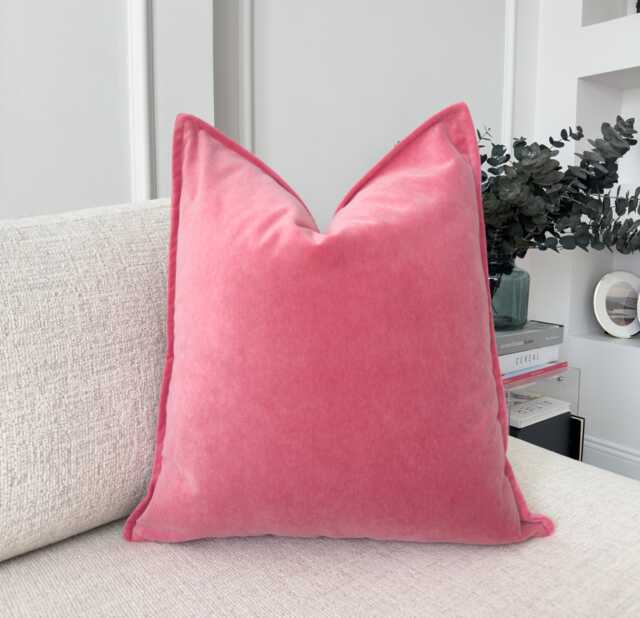 Premium Velvet Blush Pink Throw Pillow Cover Decorative Cerise Cushion - All Sizes - image 1