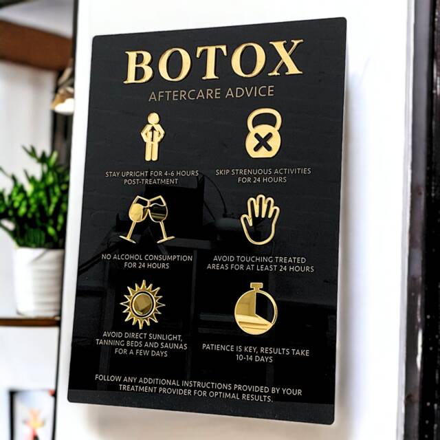 Botox Aftercare Advice 3D Acrylic Sign - Aesthetics Display Signage Beauty Clinic Wall Decor Salon Information A3 Size - image 1
