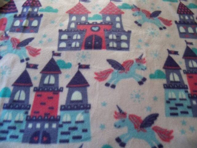 Unicorns & Castles Fleece Blanket. Measures 29 X 60 Inches - image 1