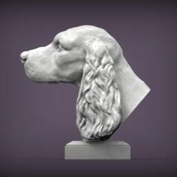 Cocker Spaniel Bust Statue 3D Printed Dog Lover Gift - thumbnail 3