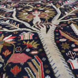 Handmade Wool Rug, Floral Geometric Garden Trees Design 4.3x7 Ft - thumbnail 3