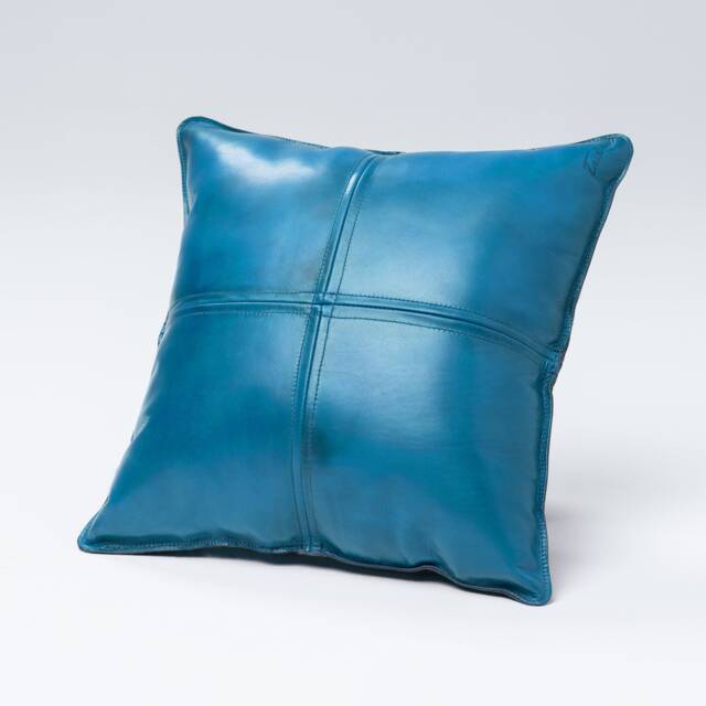 Blue Leather Pillow - image 1