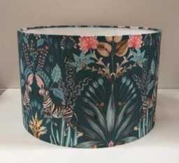 Zebra Forest Fantasy Teal Drum Lampshade Ceiling Light/Table Lamp Pendant - thumbnail 4