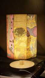 Usb Klimt The Kiss Decoupage Table Lamp Design Home Decor Bedside Night Light Gift - thumbnail 1