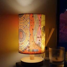 Usb Klimt The Kiss Decoupage Table Lamp Design Home Decor Bedside Night Light Gift - thumbnail 2