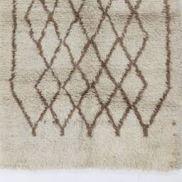 Handmade Beige Berber Rug Moroccan Atlas Design, Natural Wool - thumbnail 2