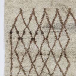 Handmade Beige Berber Rug Moroccan Atlas Design, Natural Wool - thumbnail 4