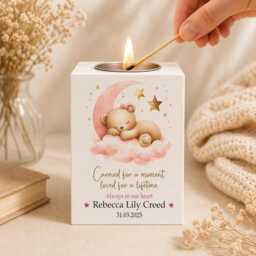 Memory Candle Holder, Baby Loss Candle, Memorial Sympathy, Never Forget, Miscarriage, Born Sleeping, Rainbow, Gone But Not Forgotten - thumbnail 1