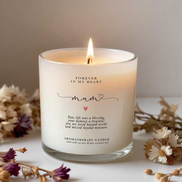 In Memory Of Mum Candle, Soy Wax, Aromatherapy Scents - image 1