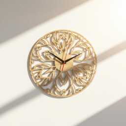 Laser Cut Wall Clock Mandala Flower Oak/Walnut Rustic Home Decor - thumbnail 1