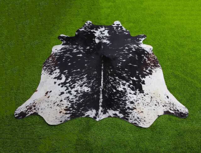 Brazillian Cowhide Rug-Genuine Black & White Cowskin-Speckled Hair On Hide For Living Room-Western Decor-Home Decor Floor Area Rug - image 1