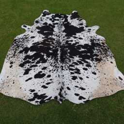 Brazillian Cowhide Rug-Genuine Black & White Cowskin-Speckled Hair On Hide For Living Room-Western Decor-Home Decor Floor Area Rug - thumbnail 3