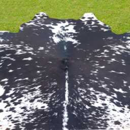 Brazillian Cowhide Rug-Genuine Black & White Cowskin-Speckled Hair On Hide For Living Room-Western Decor-Home Decor Floor Area Rug - thumbnail 2