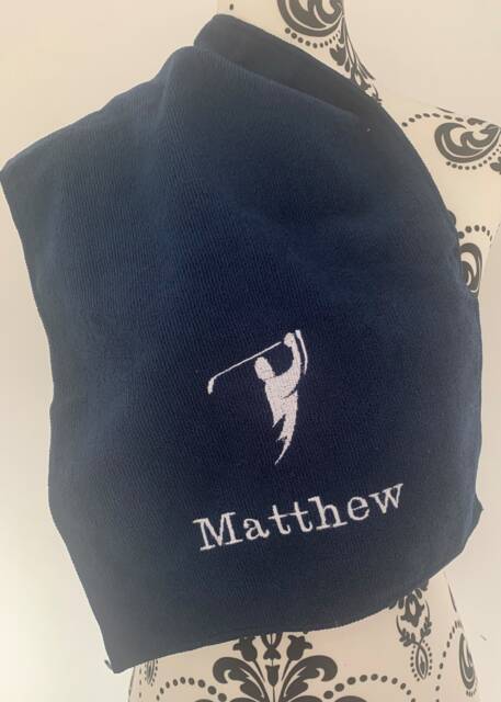 Personalised Golfer Microfibre Towel - Choose Size 110cm X30cm 30cm X50cm 70cm X 140cm - image 1