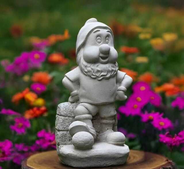stone Football Gnome Sculpture Concrete With Ball Figurine Outdoor Sports Decoration Handmade Gnome Lover Gift Yard Art - image 1