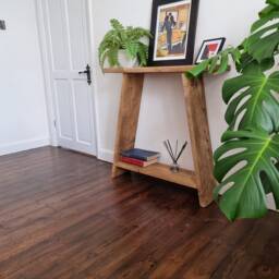 Handmade Rustic Console Table, Reclaimed Wood Scandinavian Table With Shelf, Entryway Storage - thumbnail 2