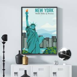 New York Travel Poster Retro City Art Print - thumbnail 3
