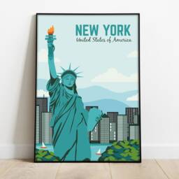 New York Travel Poster Retro City Art Print - thumbnail 2