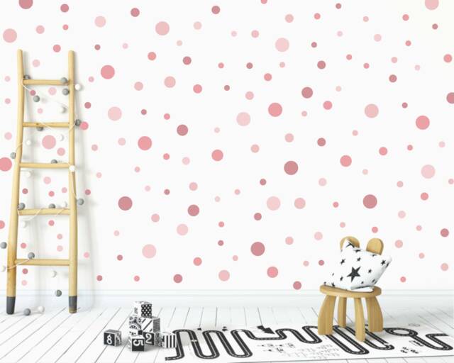 Pink Polka Dot Wall Decals Baby Girl Nursery Decor - 160 Pack - image 1