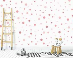 Pink Polka Dot Wall Decals Baby Girl Nursery Decor - 160 Pack
