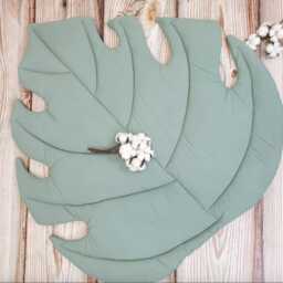 Leaf Baby Play Mat Organic Cotton Floor Cushion - thumbnail 4