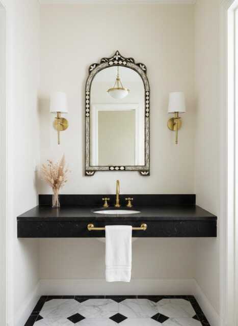 Arch Mirror - Decorative Handmade Cow Bone Wall - image 1