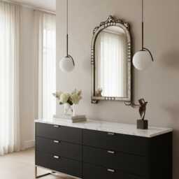 Arch Mirror - Decorative Handmade Cow Bone Wall - thumbnail 3