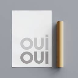 Oui Print - Modern Bathroom Art, Framed Canvas Or Poster - thumbnail 3