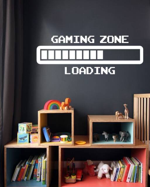 Arcade Gaming Zone Retro Loading Wall Art Stickers Gamer Vinyl Decals Decor - image 1