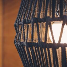 Handmade Black Cotton Cord Pendant Light - Modern Farmhouse Style - thumbnail 3
