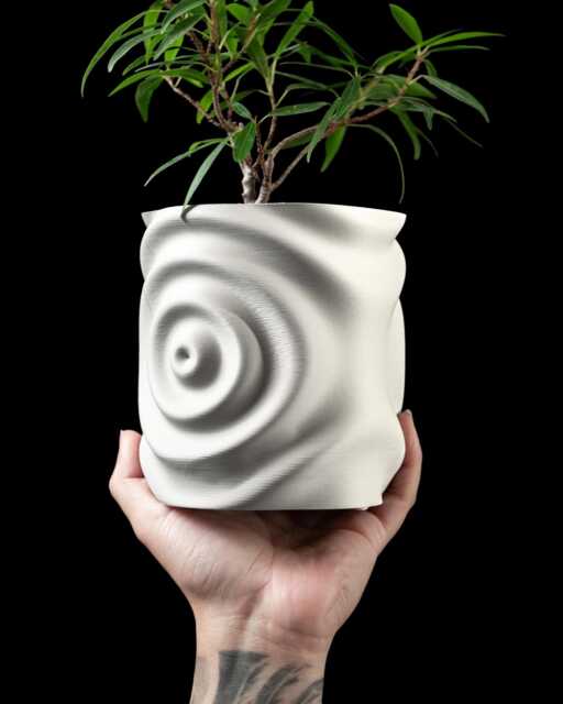 3D Printed Waterdrop Planter Unique Modern Design With Drip Tray - image 1