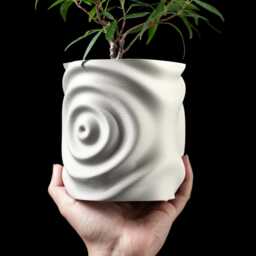 3D Printed Waterdrop Planter Unique Modern Design With Drip Tray - thumbnail 2