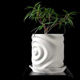 3D Printed Waterdrop Planter Unique Modern Design With Drip Tray - thumbnail 3