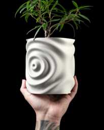 3D Printed Waterdrop Planter Unique Modern Design With Drip Tray - thumbnail 1