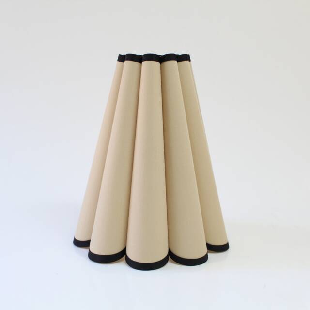 Handmade Khaki Pleated Lampshade With Black Trim-9# - image 1