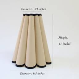 Handmade Khaki Pleated Lampshade With Black Trim-9# - thumbnail 2