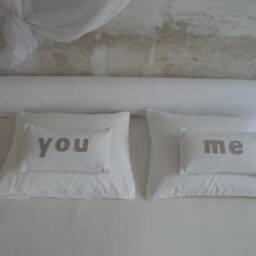 "Waffle Pique Cushion With ""You & Me" - thumbnail 2