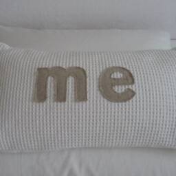 "Waffle Pique Cushion With ""You & Me" - thumbnail 3