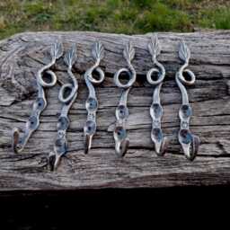Hand Forged Iron Wall Hooks, Leaf Design, Set Of 6 Hooks, Door Hangers