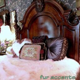 Pink Faux Fur Bedspread, Minky Cuddle Lining - thumbnail 3