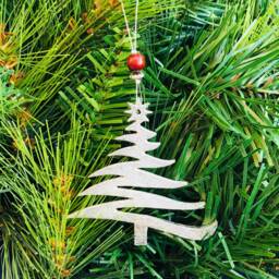 Hanging Christmas Tree Decoration, Quirky Tree, Pewter Handmade Uk, Decoration - thumbnail 3