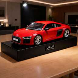 Audi R8 Car Alarm Clock - Realistic Engine Sound, Handmade, Enthusiast Gift - thumbnail 1