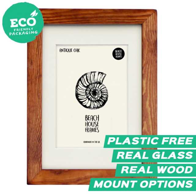 Antique A4 Picture Frame - Handmade Free Standing Oak Stain Rustic Vintage Photo Wooden Frames With Mount Option - image 1