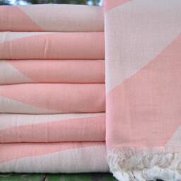 "Powder Pink Towel, Ultra Soft Towel, Double Face Towel, Turkish Towel, Shower Towel, Spa Towel, Organic Towel, Peshtemal, 34""x65" - thumbnail 3