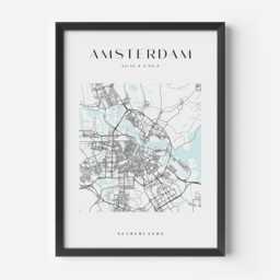 Amsterdam City Map Print, Home Decor, Wall Art, Poster, Framed - thumbnail 2