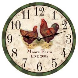 Personalized Rooster Clock - Chicken & Clock - thumbnail 1