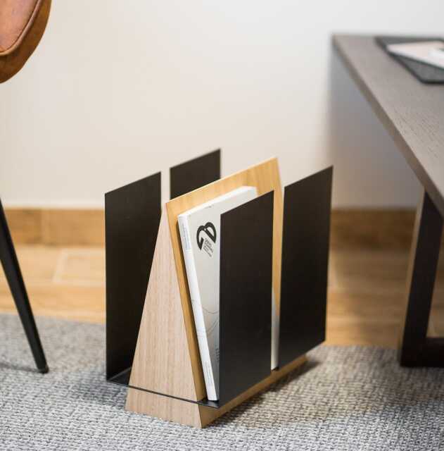 Modern Wood Magazine Rack Minimalist Home Office Decor - image 1